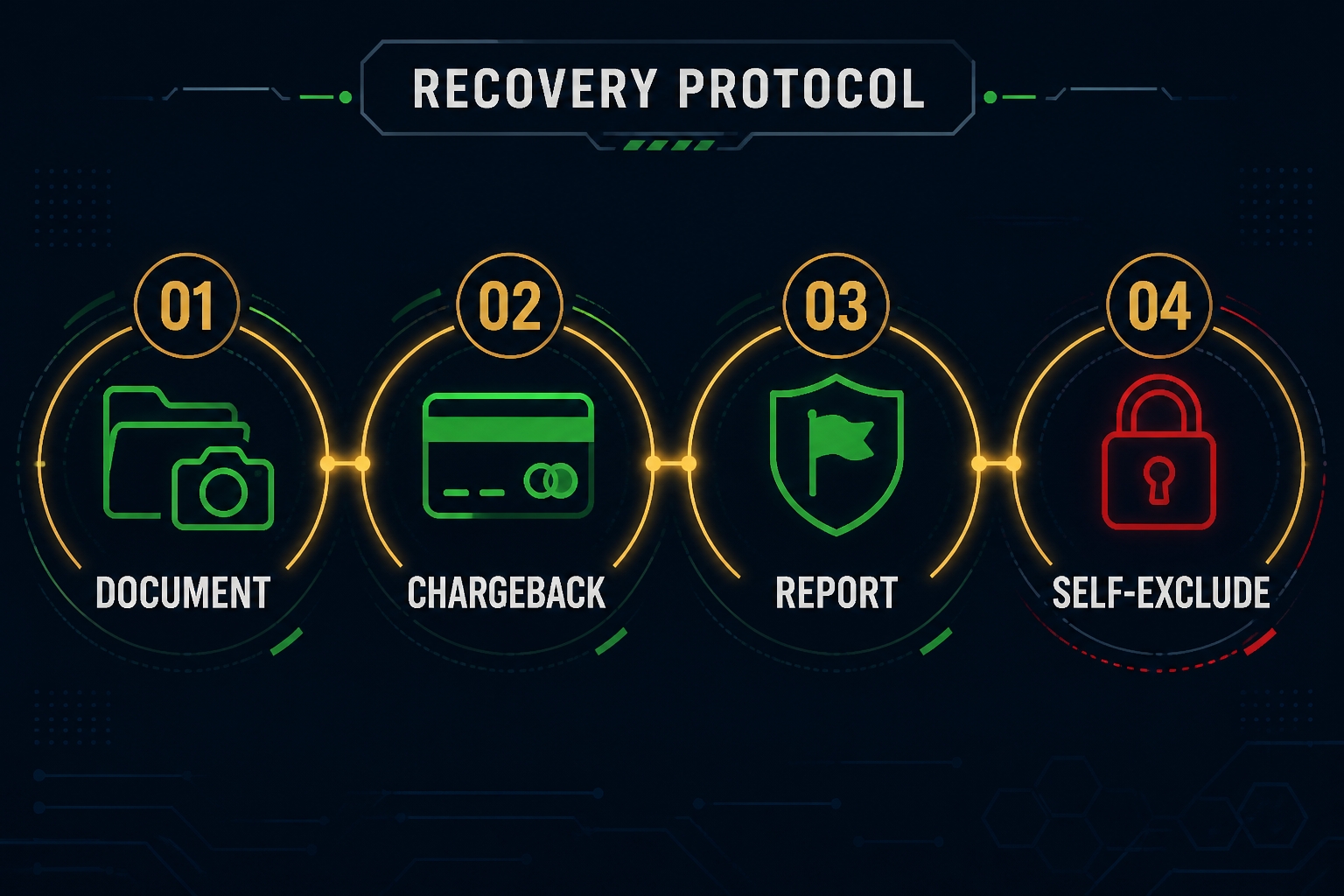 Four-step recovery roadmap: document, chargeback, report, self-exclude
