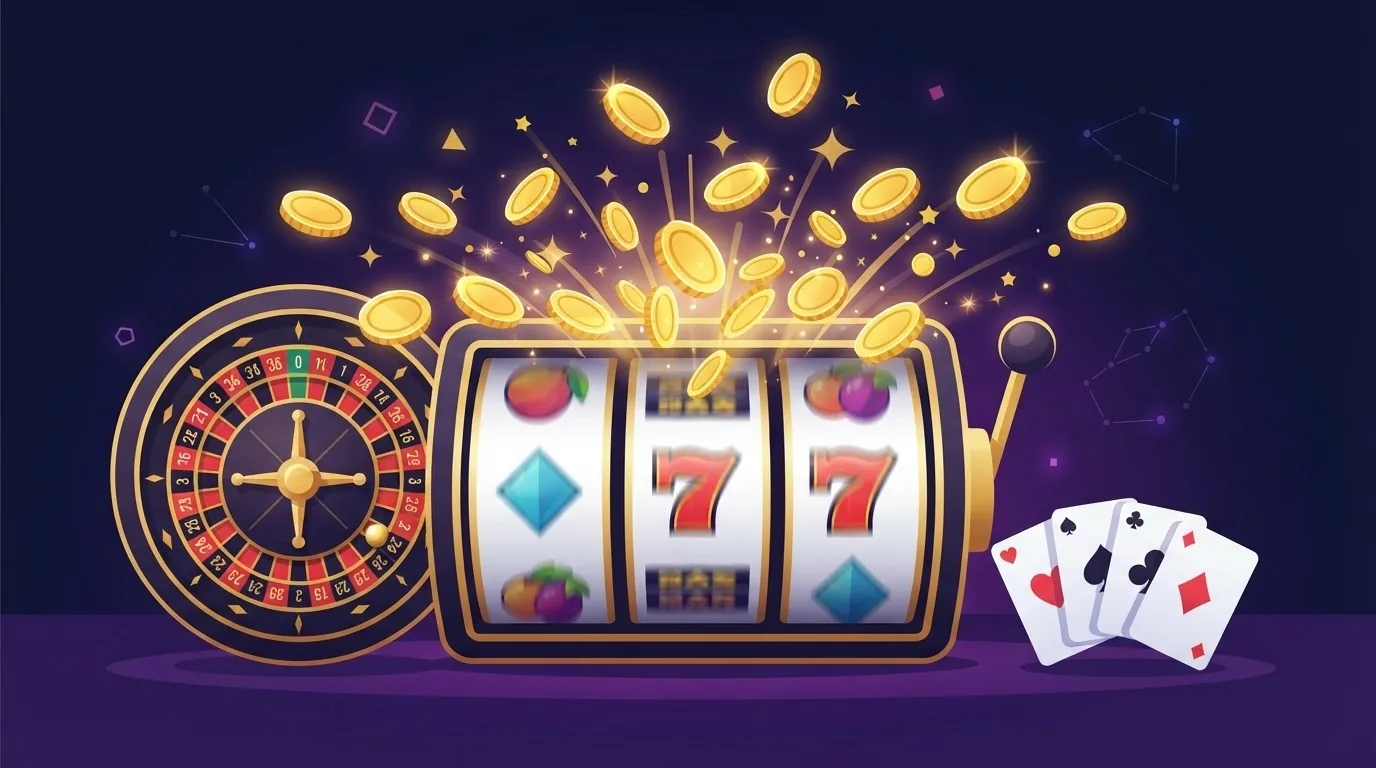 Three-step illustration of an instant bank app payment flowing to an online pokies machine